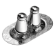 christofle Silver Plated Salt and Pepper Shakers with Tray