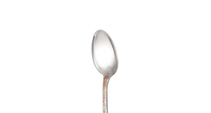 christofle partially gilded silver plated dessert spoon - pink gold 2