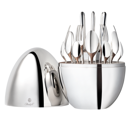 christofle flatware set for 6 people (24 pieces) mood silver plated 0