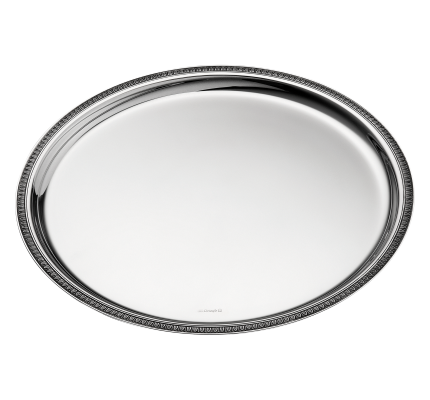 christofle silver-plated round tray 12 in 1