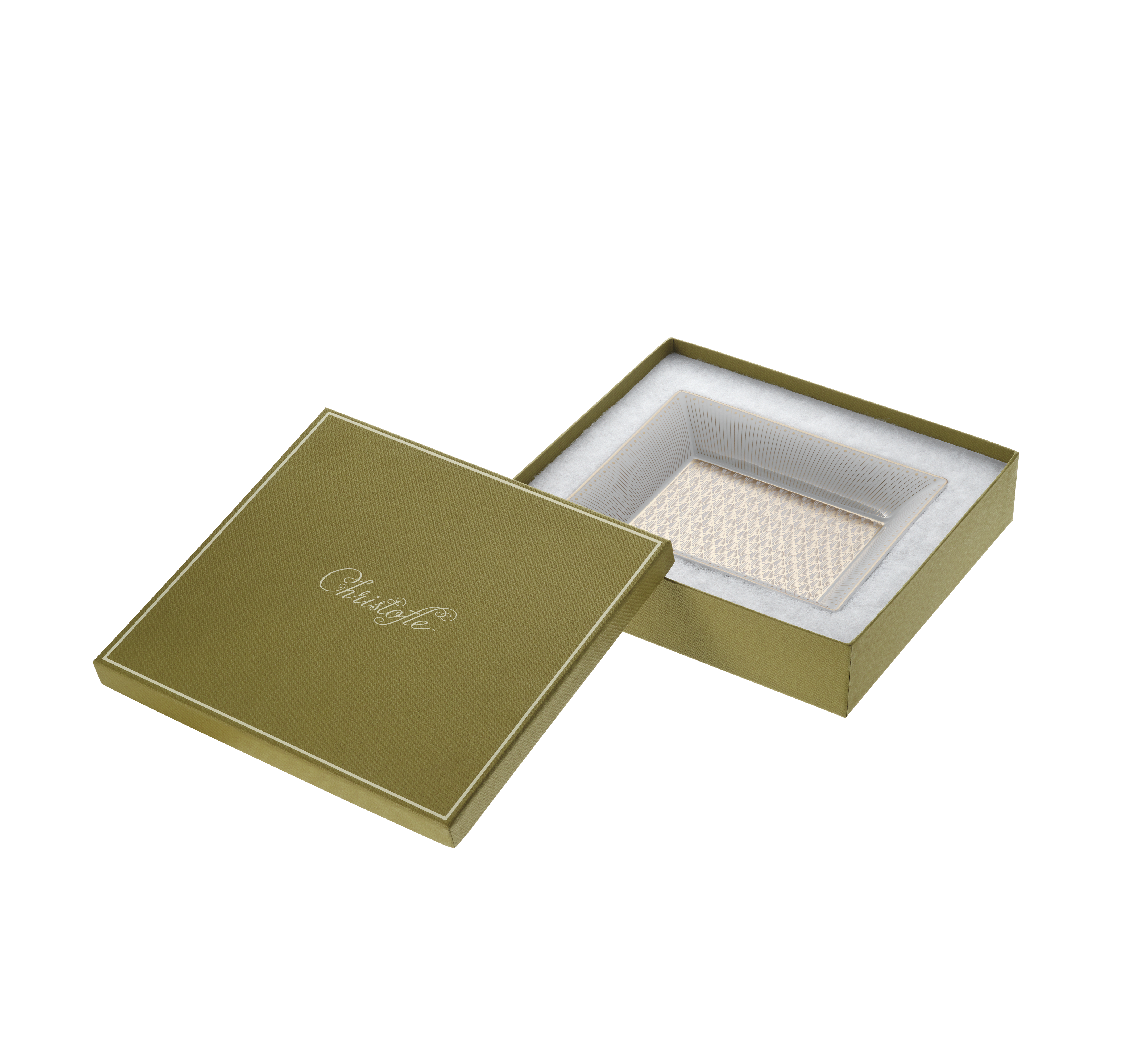 christofle coffret vide-poche en porcelaine finition or 4
