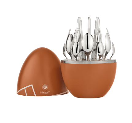 christofle 24-piece silver-plated flatware set with chest 0