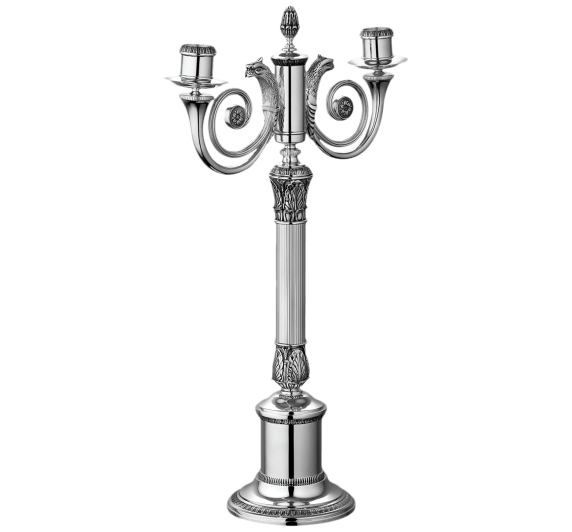 christofle two light candelabra malmaison  silver plated 2