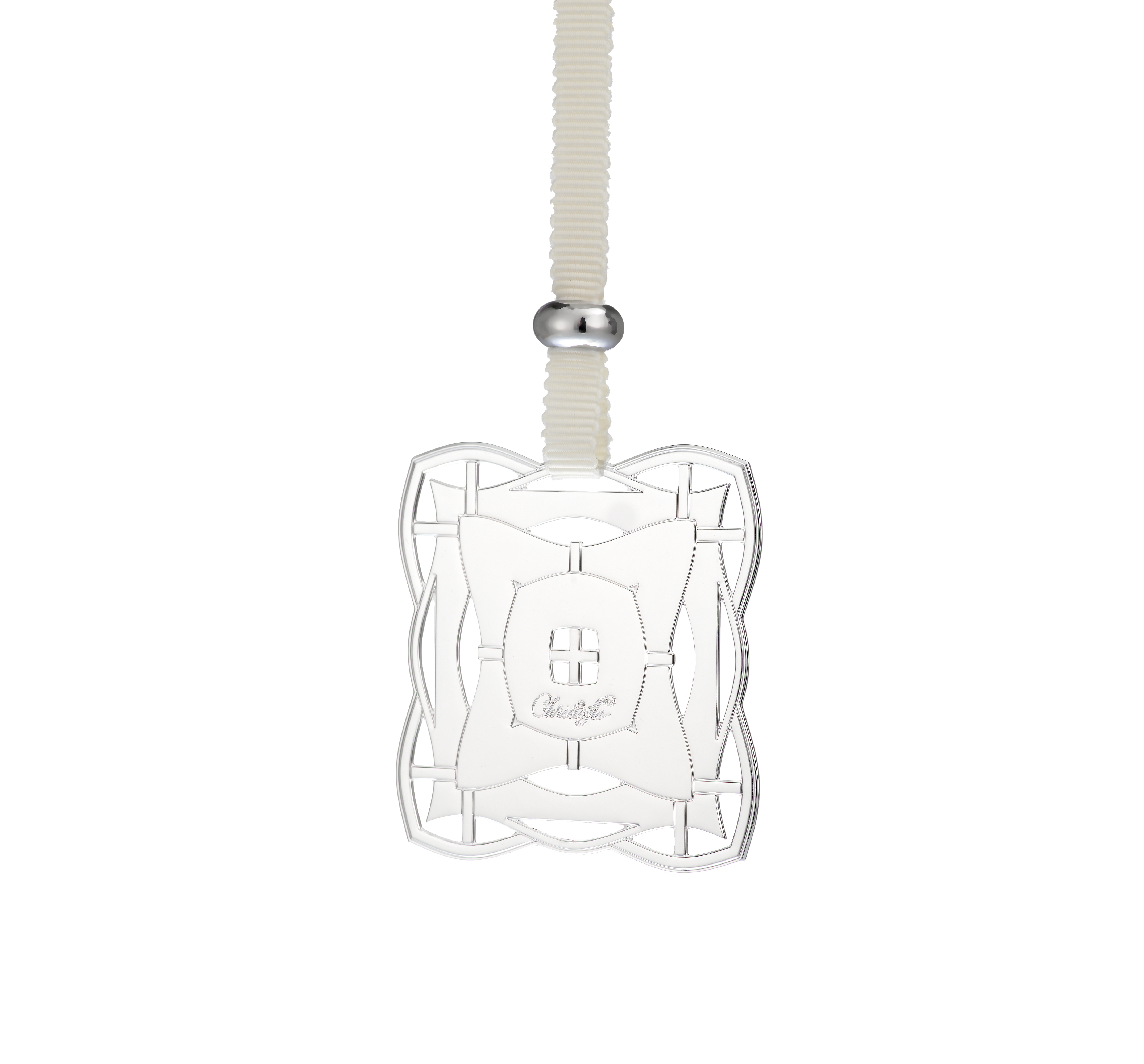 christofle celebration ornament rectangle - silver plated 6