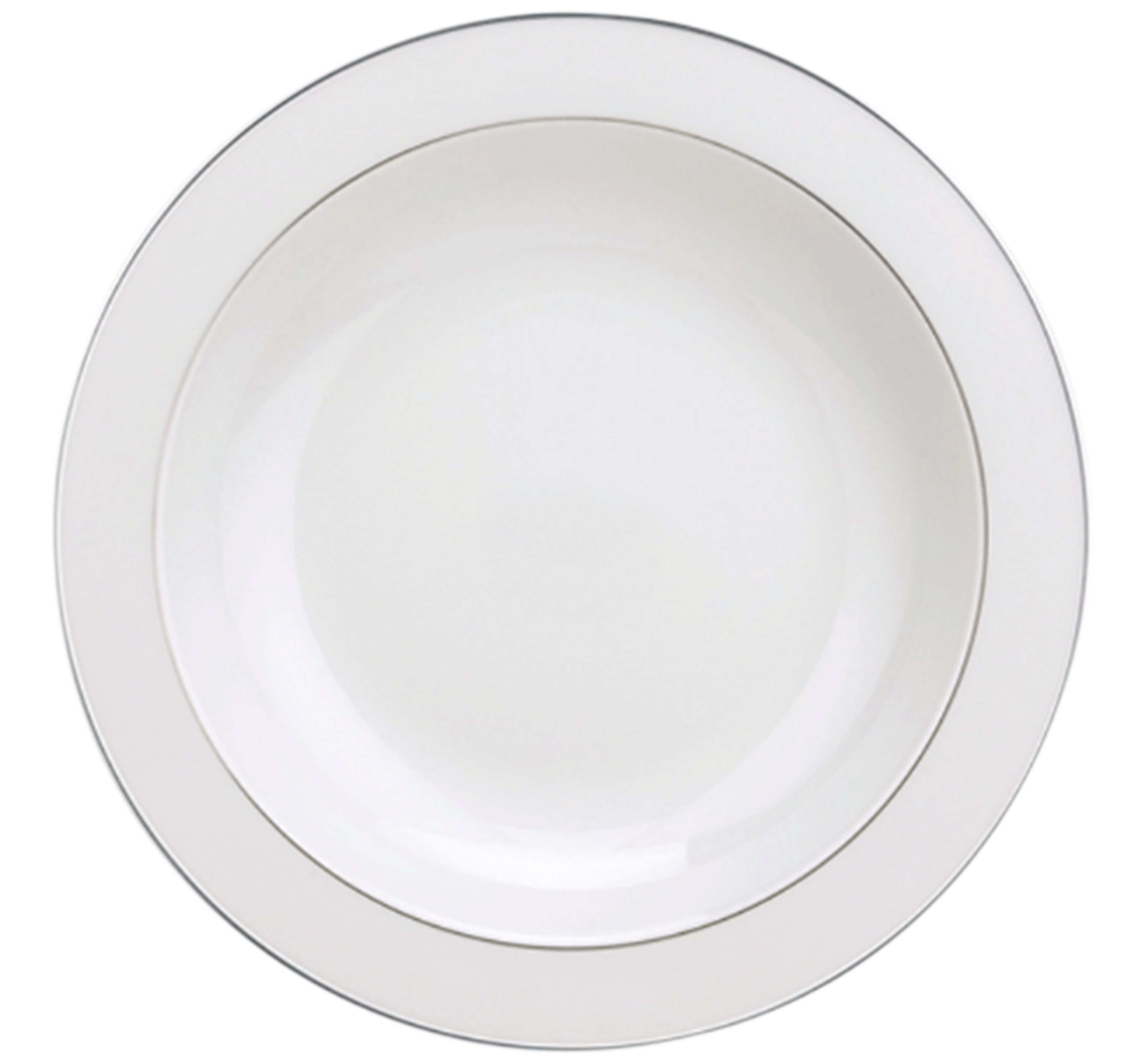 christofle plat rond creux en porcelaine finition platine 1