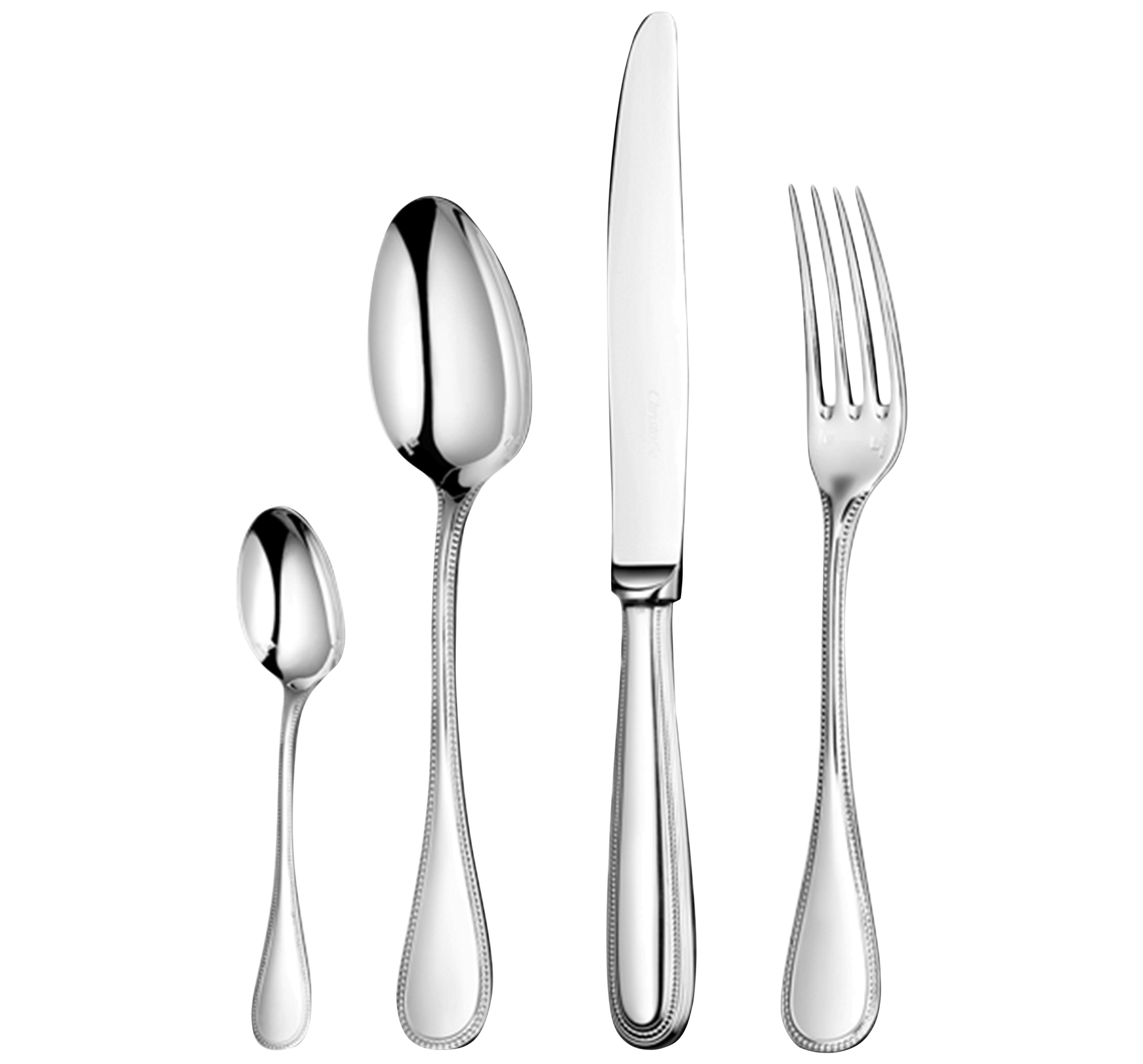 christofle 30-piece silver-plated flatware set with chest 1