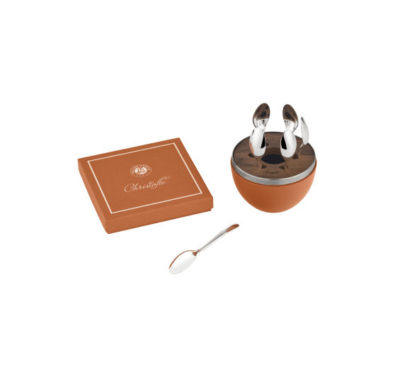 christofle mood coffee - 6-piece silver-plated espresso spoon set with chest 2