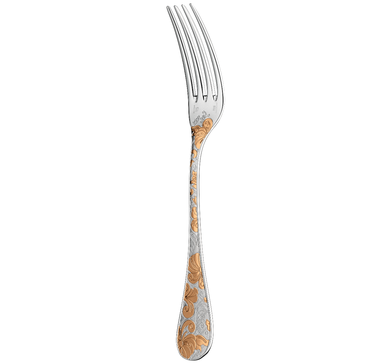 christofle partially gilded silver plated dinner fork 2