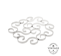 christofle silvered arabesque trivet - vintage 4