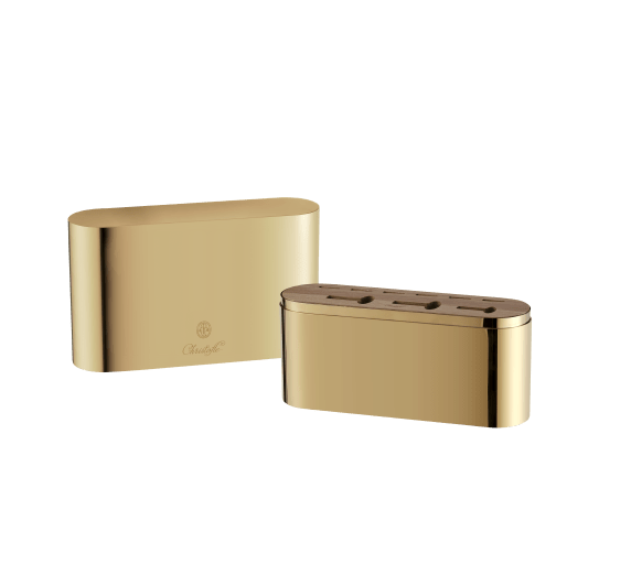 christofle gold stainless steel case - 24-piece stainless steel (sold empty) 1