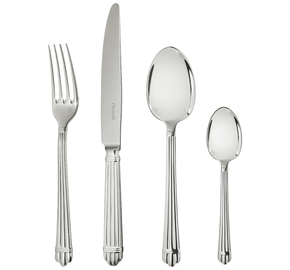 christofle flatware set for 12 people (48 pieces) aria  silver plated 3