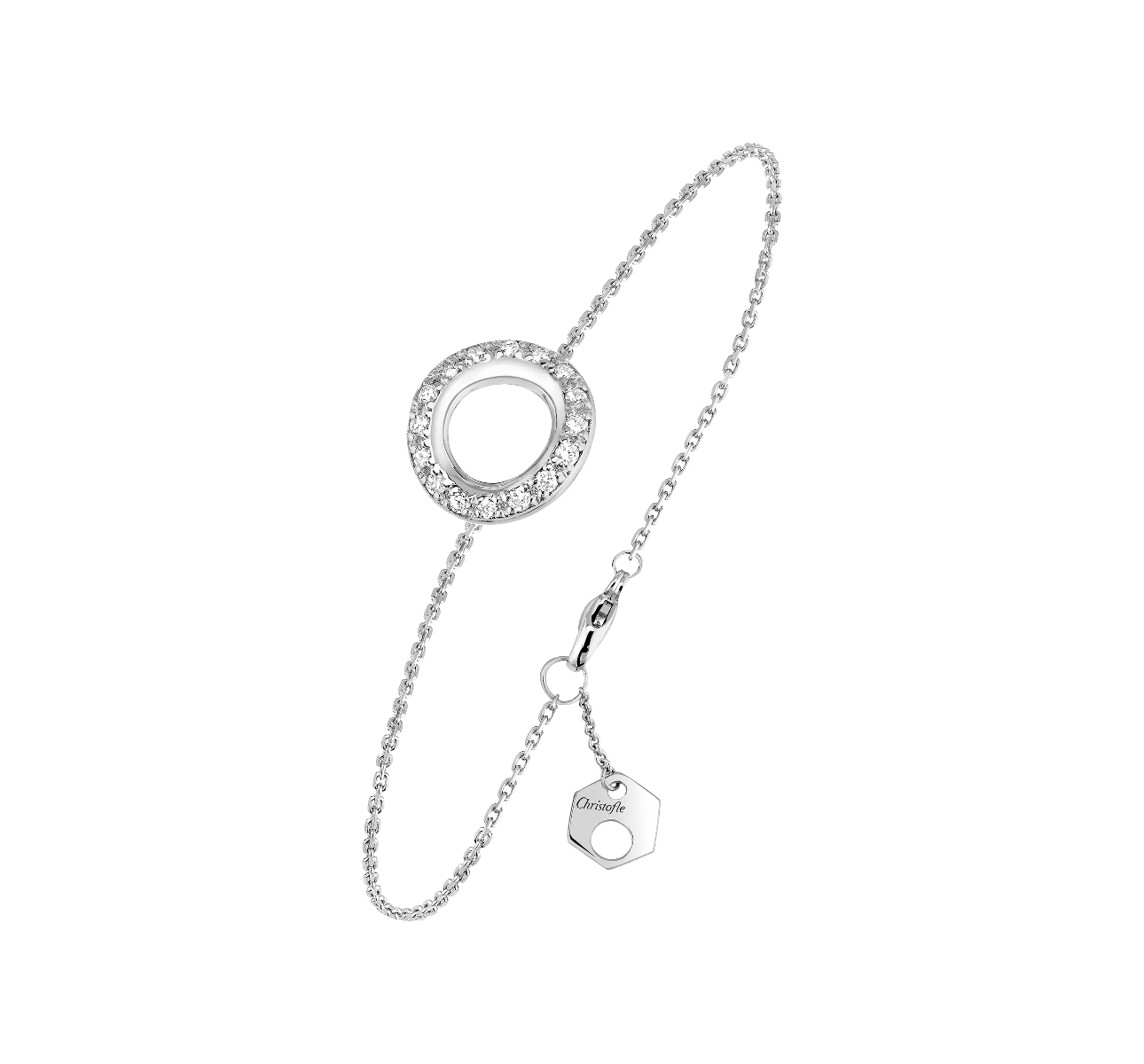 christofle bracelet chaîne or et diamants  1