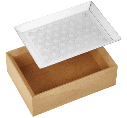 christofle silver-plated & beech wood box   3
