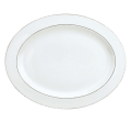 christofle Plat ovale en porcelaine finition platine