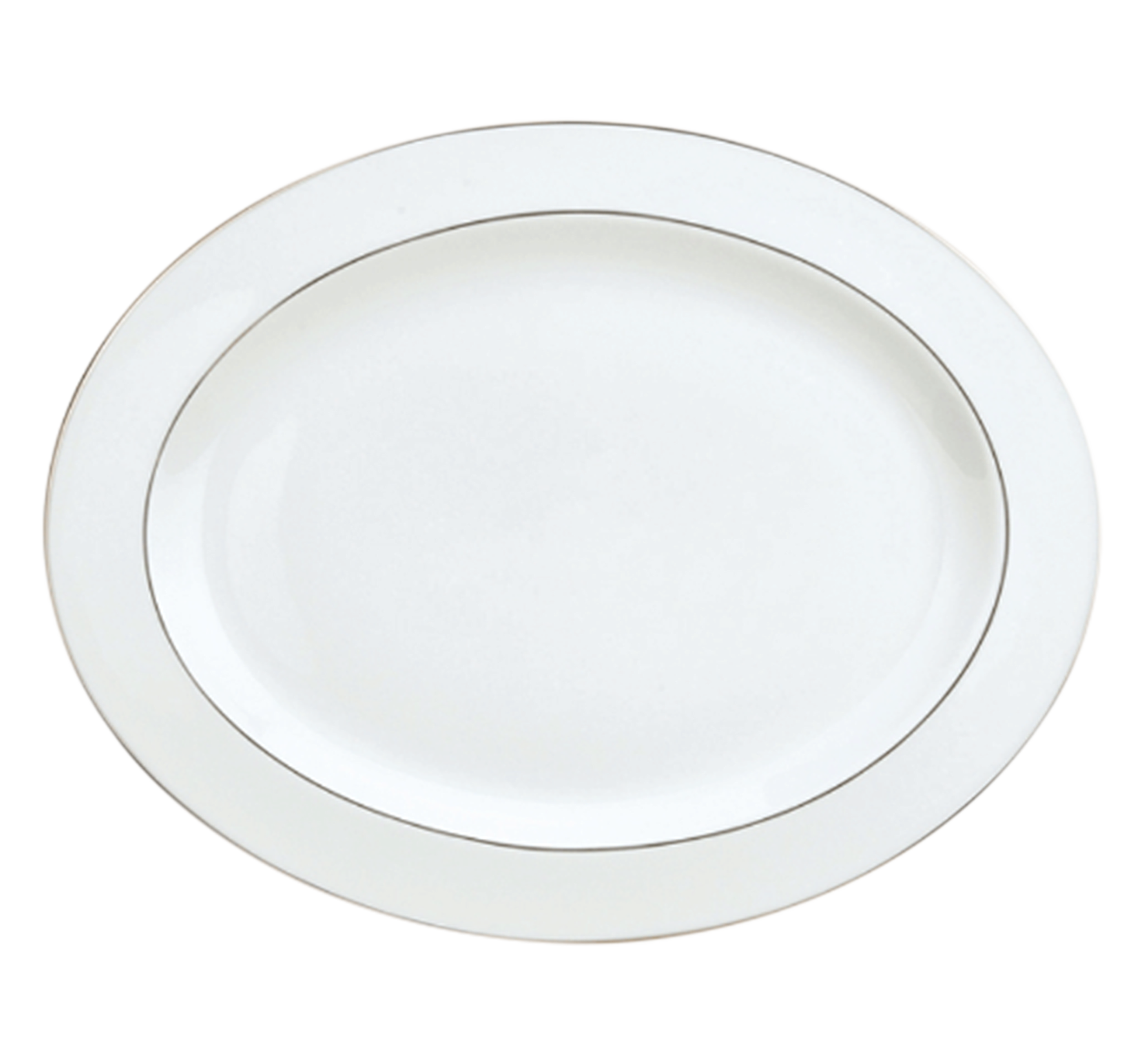 christofle plat ovale en porcelaine finition platine 1