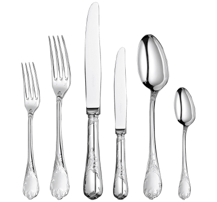 christofle 36-piece silver plated flatware set with free chest 1