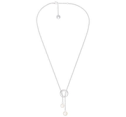 christofle pearl & sterling silver lariat necklace  1