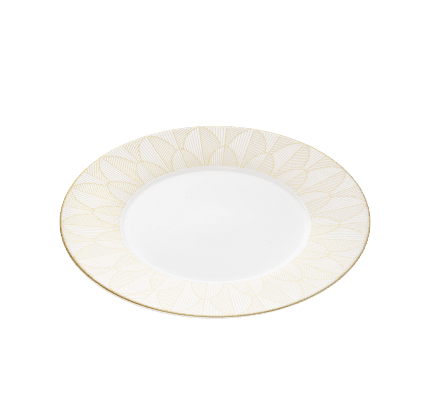 christofle dinner porcelain plate gold finish 1