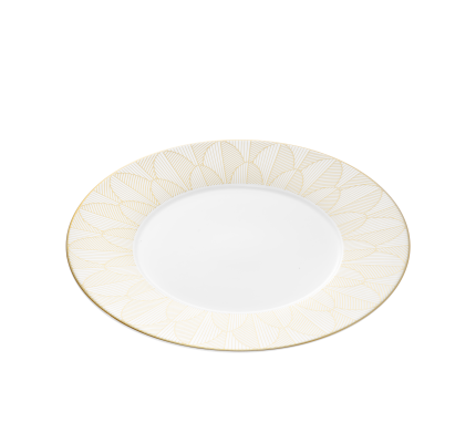christofle dinner porcelain plate gold finish 1