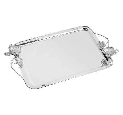 christofle large silver-plated rectangular tray with handles - 43 x 31 cm 1