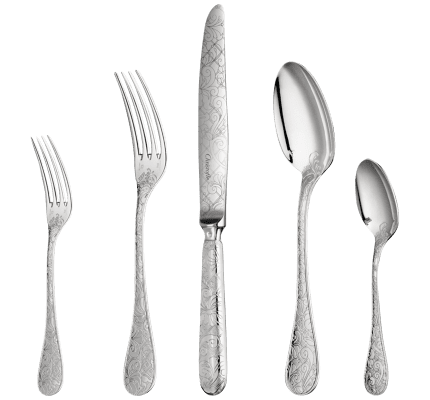 christofle individual place settings (5 pieces) jardin d'eden  sterling 1