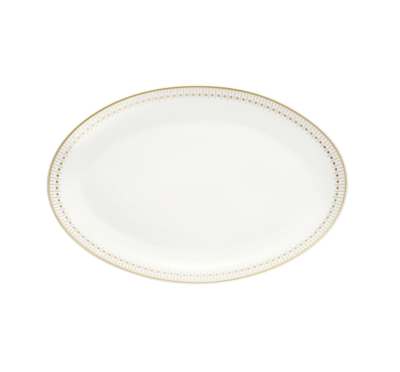 christofle porcelain oval platter 28 cm gold finish 0