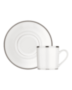 christofle Porcelain Demitasse Cup and Saucer