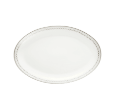 christofle porcelain oval platter 28 cm platinum finish 0