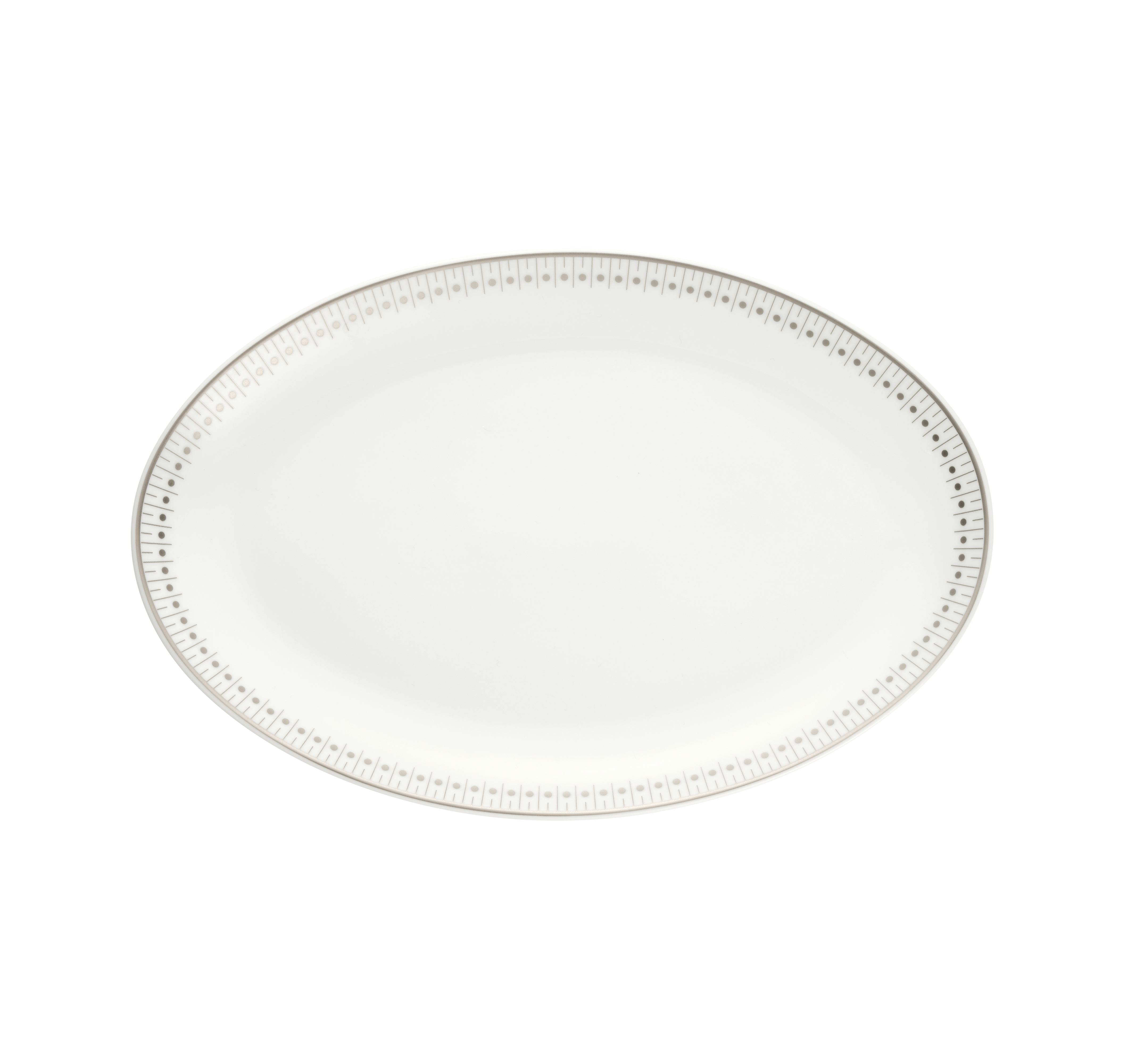 christofle plat ovale 28 cm en porcelaine finition platine 0