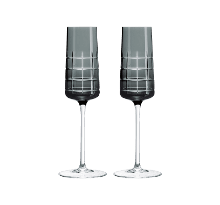 christofle grey crystal flutes - set of two  2