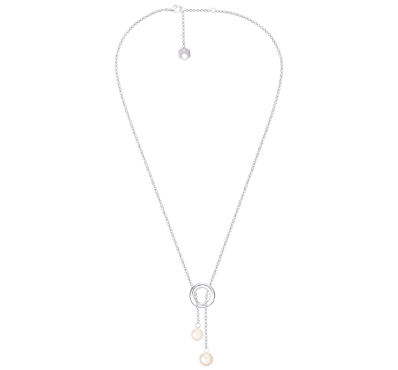 christofle pearl & sterling silver lariat necklace  1
