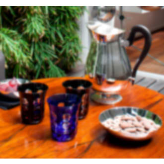 christofle Set of Blue Glasses