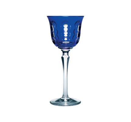 christofle blue crystal wine glass 1