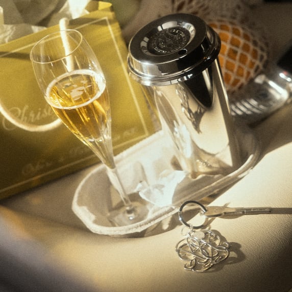 christofle set of 2 crystal champagne flutes 1