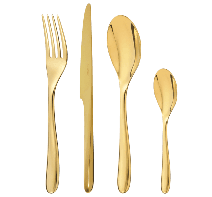 christofle 4-piece gold stainless steel flatware set 2