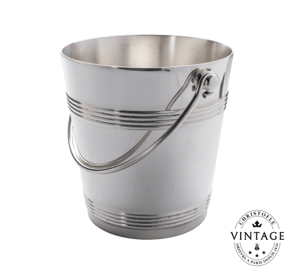 christofle biarritz ice bucket with moving handle, silverware - vintage 1