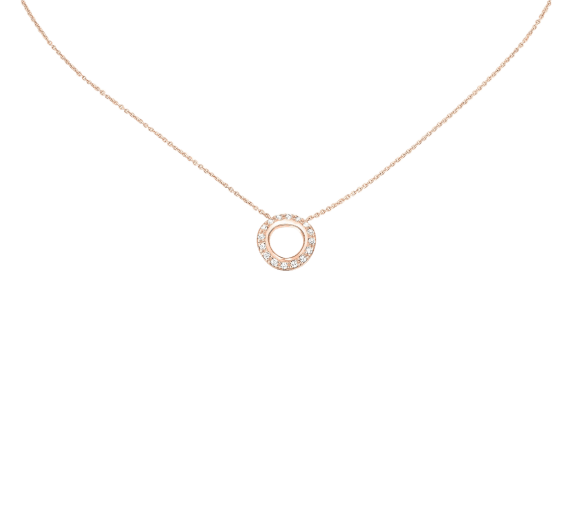 christofle rose gold & diamond pendant 1