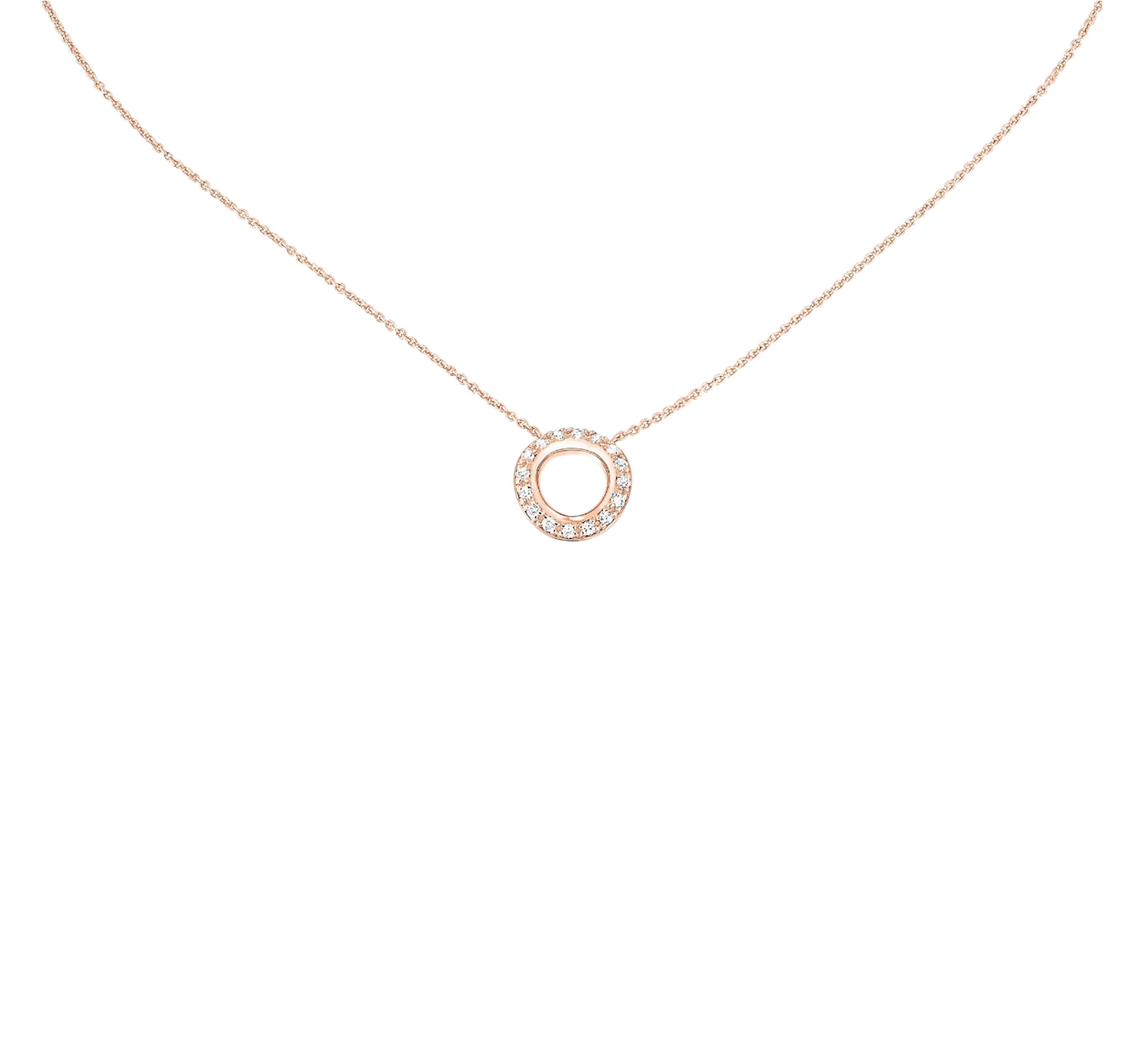 christofle rose gold & diamond pendant 1