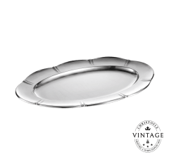 38cm Oval Platter Lobes et Godrons, Silverware - Vintage