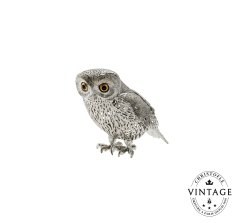 christofle vintage silvered little owl 1