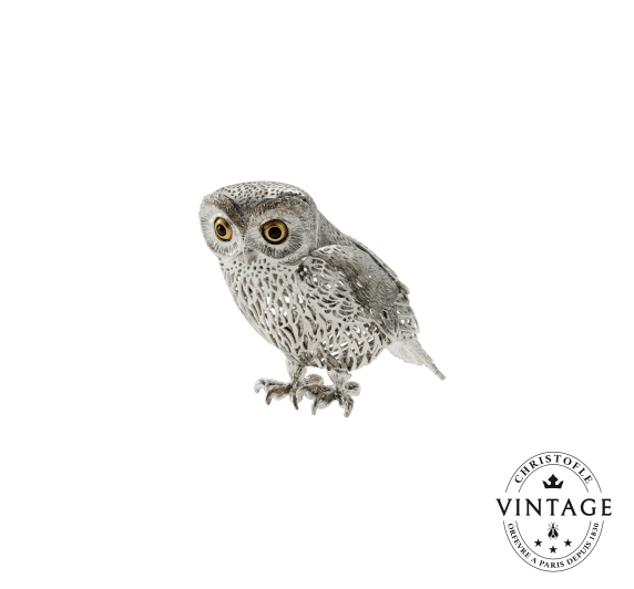 christofle little owl, silverware - vintage 1