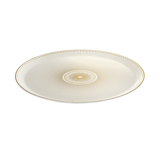christofle porcelain pie dish gold finish 1