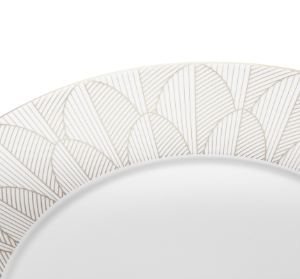 christofle porcelain dinner plate platinum finish 1