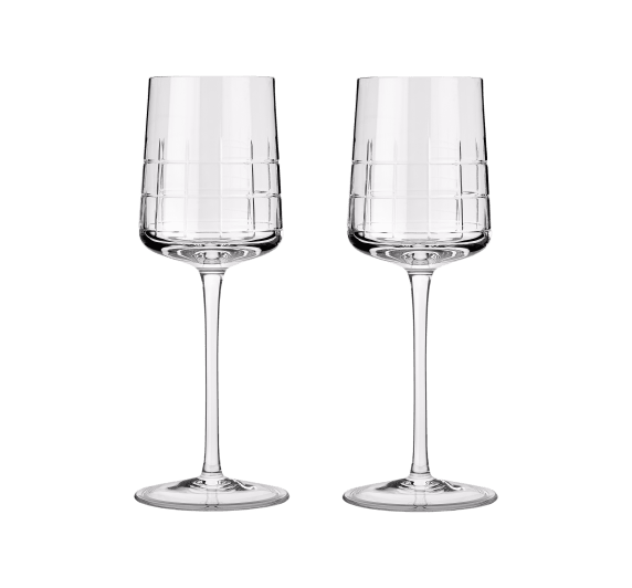 christofle set of 2 crystal white wine glasses 1