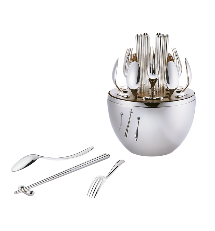 christofle silver-plated 24-piece flatware set 1