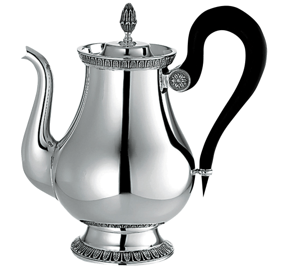 christofle tea pot, 8 cups malmaison  silver plated 1
