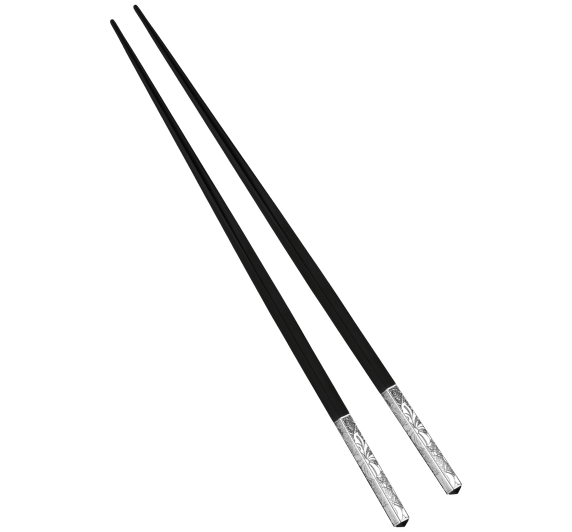christofle pair of japanese chopsticks jardin d'eden  silver plated 3