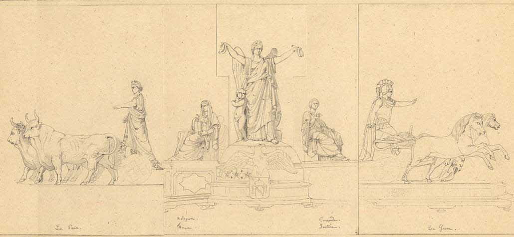 Central piece drawing - Christofle for Napoléon III