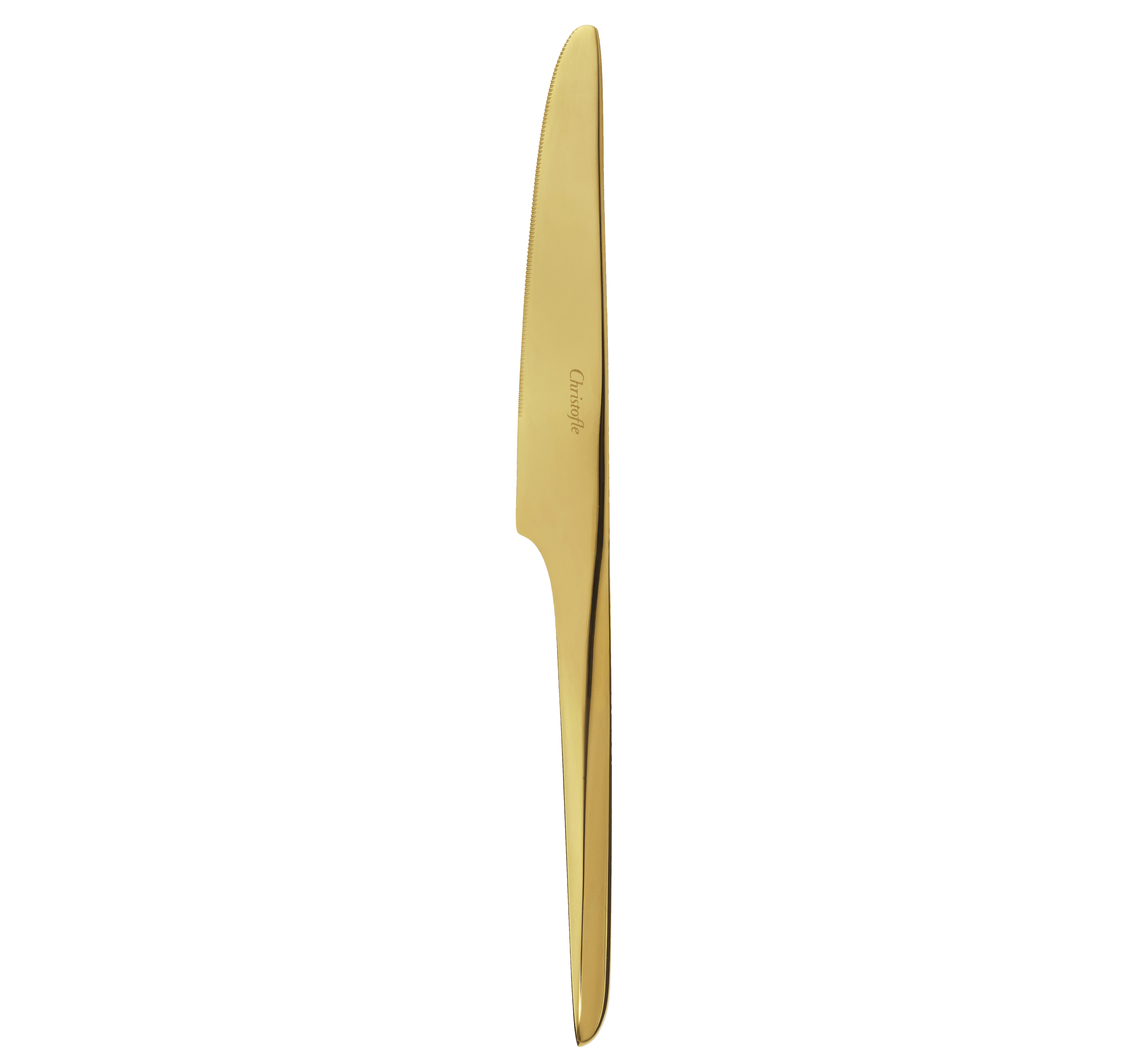 christofle couteau de table en acier - coloris or 2