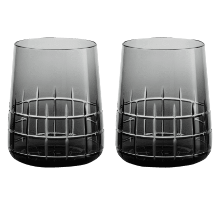 christofle grey crystal water glasses - set of two  1